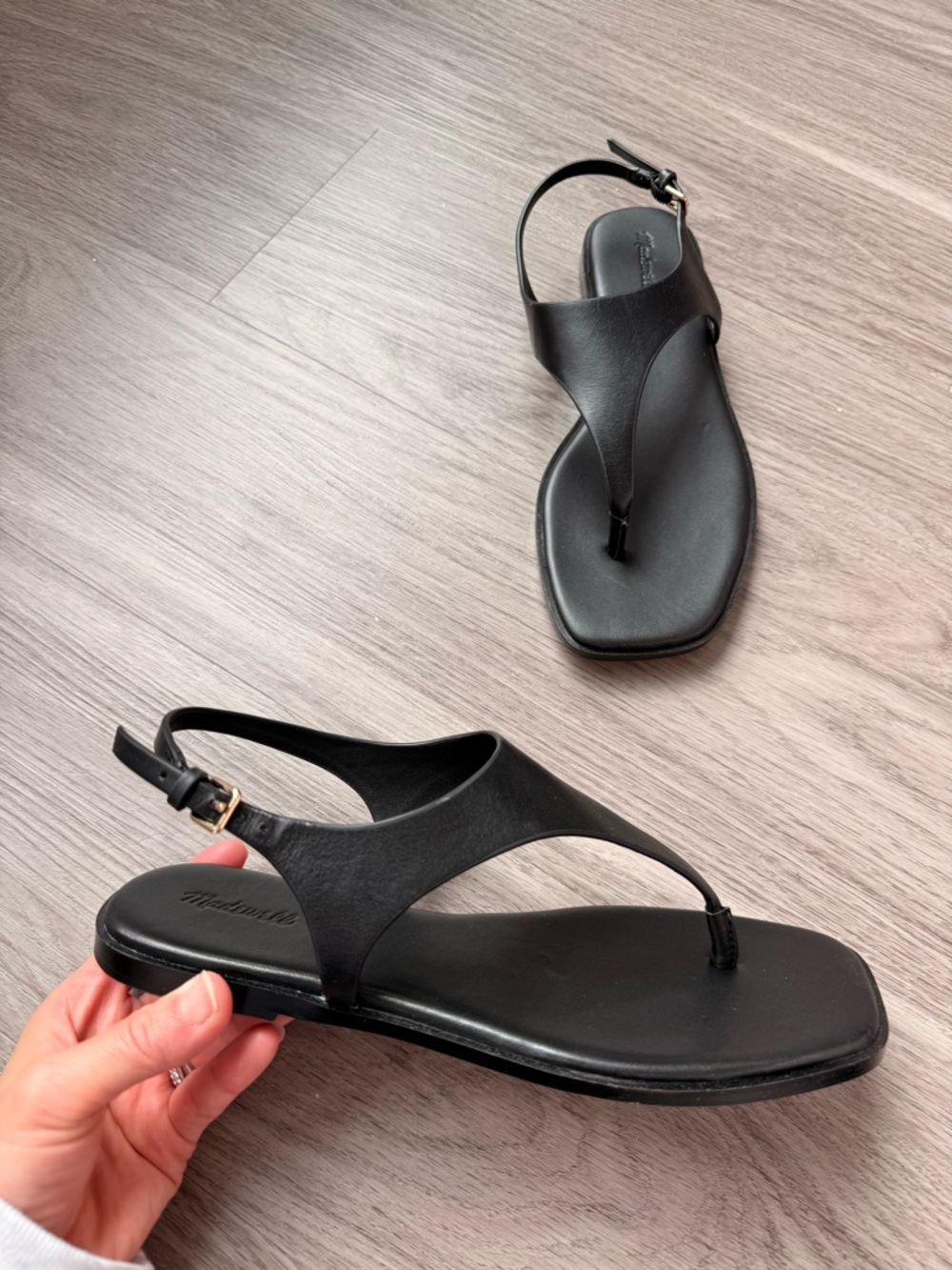 NWOT Madewell Black Leather Sandals Women’s US 6.5
